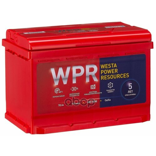 Аккумулятор 6Ст-70Vlr 70Ah 680A 276Х175х190 Полярность 0 WPR battery арт. 570112310
