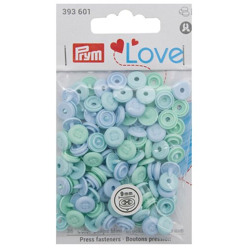 Кнопки ColorSnapsMini имитация стежка Prym Love, голубой 36шт Prym