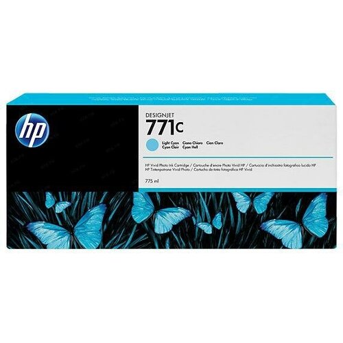 Картридж струйный HP 771C B6Y12A светло-голубой (775мл) для HP DJ Z6200 картридж струйный hp 771c b6y07a черный матовый 775мл для hp dj z6200