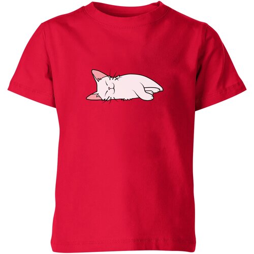 Футболка Us Basic, размер 4, красный мужская футболка lazy white cat 2xl серый меланж