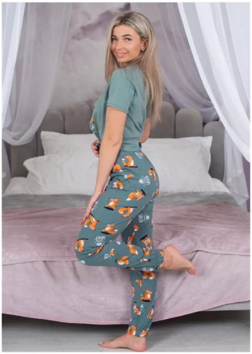 Пижама Aronia, размер 50, оранжевый, зеленый
