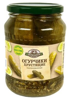 Домашние заготовки, огурчики хрустящие маринованные, 680 г