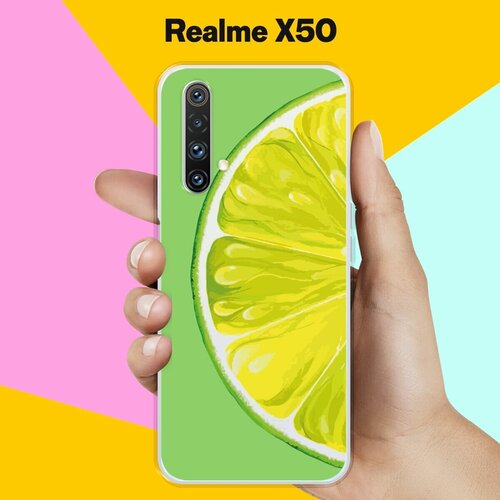 Силиконовый чехол на realme X50 Лайм / для Реалми Икс 50 5 Джи силиконовый чехол на realme x50 ван гог корги для реалми икс 50 5 джи