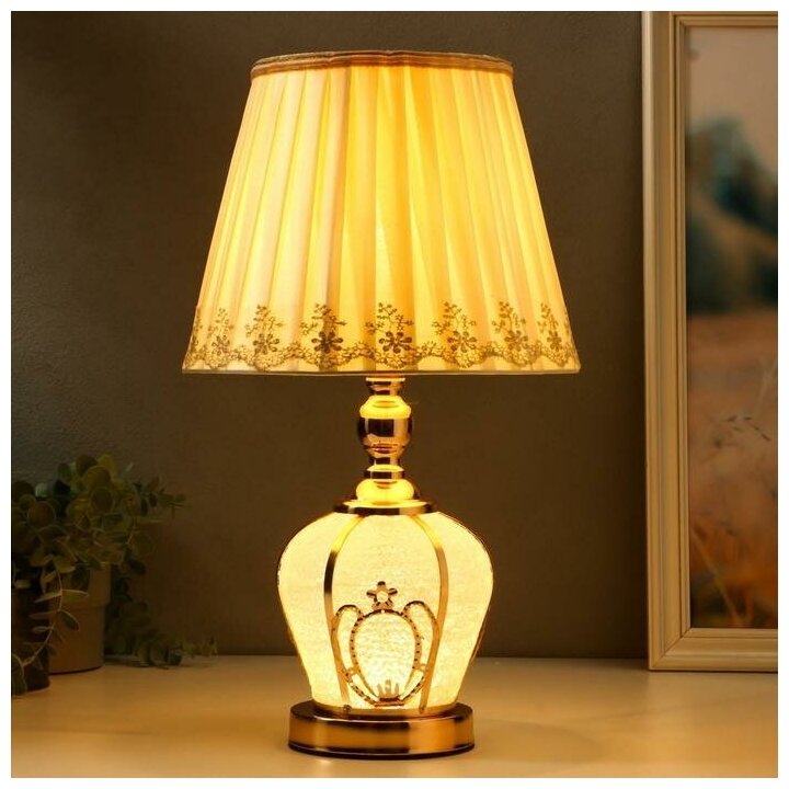 RISALUX Настольная лампа с подсветкой 16681/1 E27 40Вт золото - фотография № 2