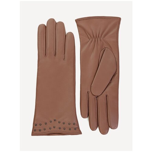 фото Перчатки eleganzza, демисезон/зима, натуральная кожа, подкладка, размер 7, розовый, бежевый