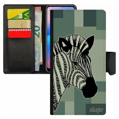 фото Чехол книжка на смартфон galaxy s8, "зебра" zebra саванна utaupia