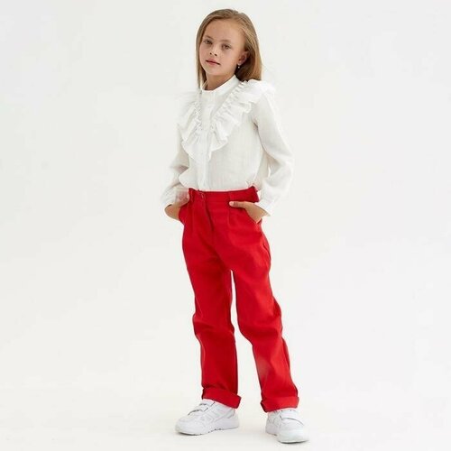 Брюки размер 122, красный комплект детский джемпер брюки minaku casual collection цвет лемезит рост 110