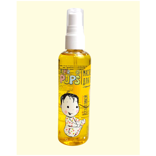Купить Детское масло для тела SUPER PUPS / Массажное масло для тела детское, масло детское для тела с первых дней жизни 0+, 100МЛ