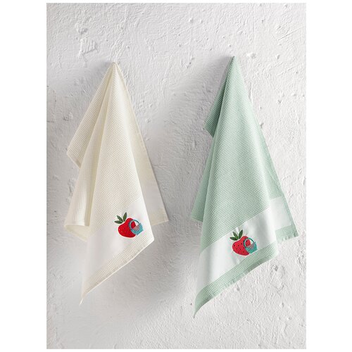 фото Karna комплект полотенец panier кухонное 45х65 см зеленый