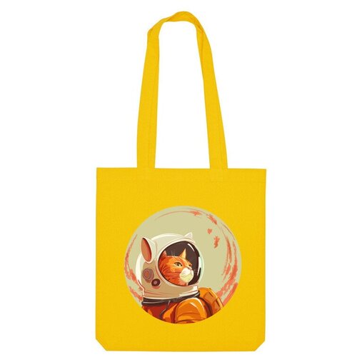 Сумка шоппер Us Basic, желтый сумка рыжий кот космонавт белый