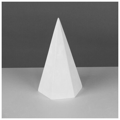 Геометрическая фигура пирамида 6-гранная «Мастерская Экорше», 20 см (гипсовая)