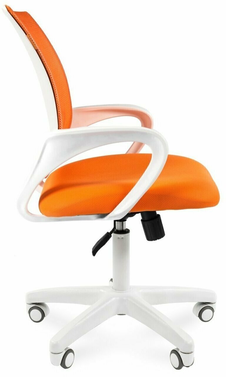 Кресло офисное CHAIRMAN 696 Россия белый пластик TW-16/TW-66 оранжевый - фотография № 2