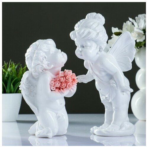 фото Фигура"ангелы целуются" набор из 2шт, 28см хорошие сувениры 4074885 . yandex market