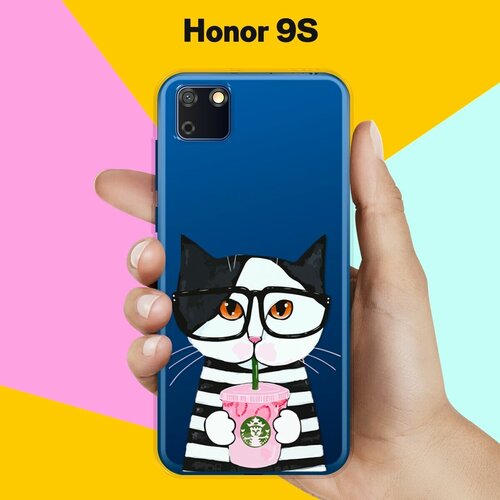 Силиконовый чехол Кот в очках на Honor 9S