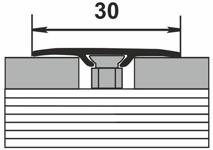 Порог алюминиевый одноуровневый стык 30х900 мм орех