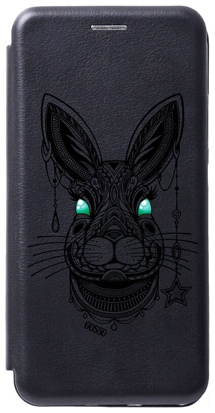 Чехол-книжка Book Art Jack для Samsung Galaxy S21 с принтом "Grand Rabbit" черный