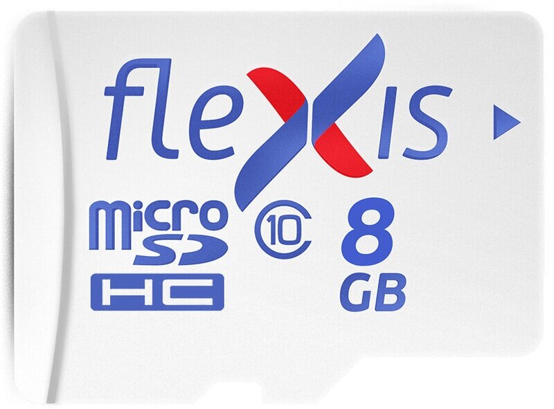 Карта памяти Flexis microSDHC 8GB UHS-I Class 10 U1, с адаптером