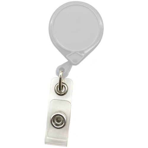 Ретрактор на клипсе с держателем бейджа MINI-BAK, белый