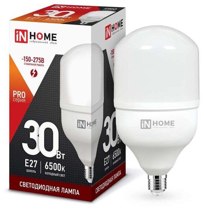 Лампа светодиодная LED-HP-PRO 30Вт 230В 6500К E27 2700лм IN HOME 4690612031088 (1 шт.)