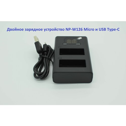 Двойное зарядное у-во DL-W126 Micro и C Type USB Charger с инфо индикатором