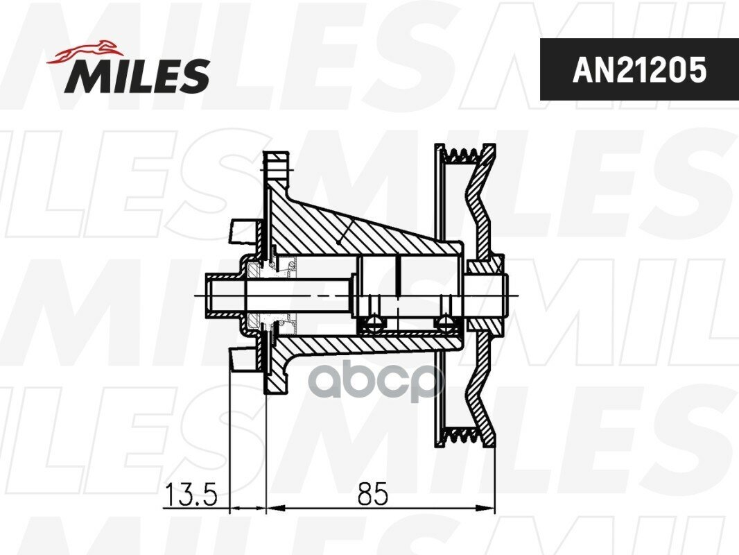 Насос Водяной Chevrolet Aveo/Spark 1.0/1.2 08- Miles арт. AN21205