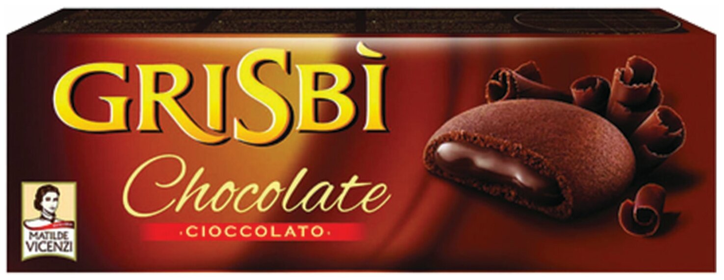 Печенье GRISBI (Гризби) "Chocolate", с начинкой из шоколадного крема, 150 г, 13827 - фотография № 2