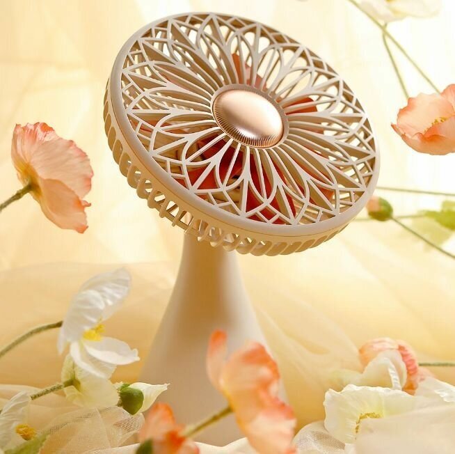 Настольный вентилятор Sothing Bridal Bouquet Shaking Head Fan (DSHJ-S-2113) Бежевый - фотография № 6