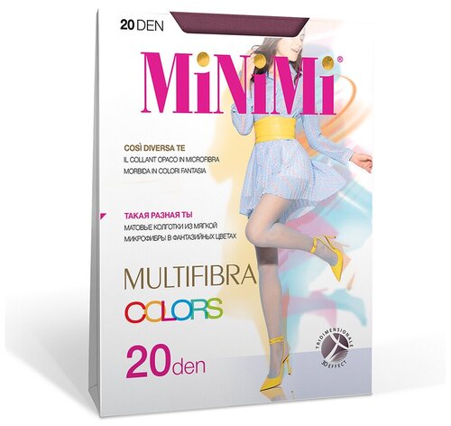 Колготки  MiNiMi Multifibra Colors, 20 den, размер 2, бордовый