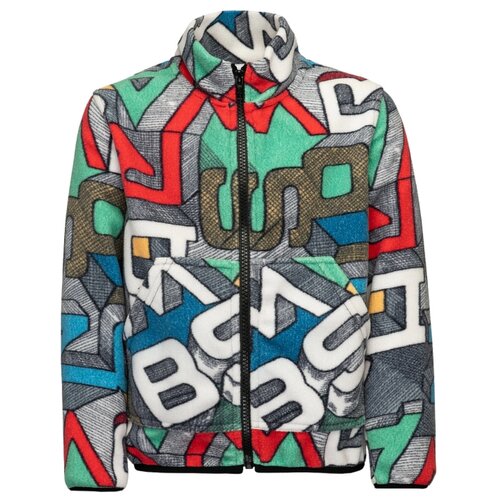 фото Толстовка флисовая с принтом button blue для мальчика размер 104 модель 221bbba16010013