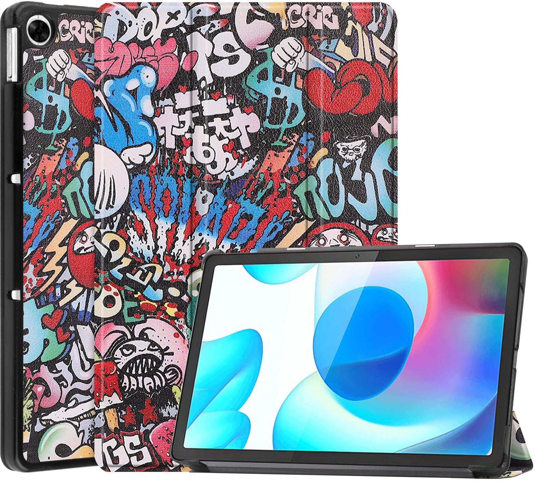 Чехол для планшета Realme Pad 10.4 дюйма (RMP2102/RMP2103), с магнитом и красивым рисунком (Граффити)