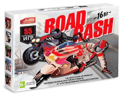 Игровая Приставка Sega Super Drive Road Rash (55в1) Черная