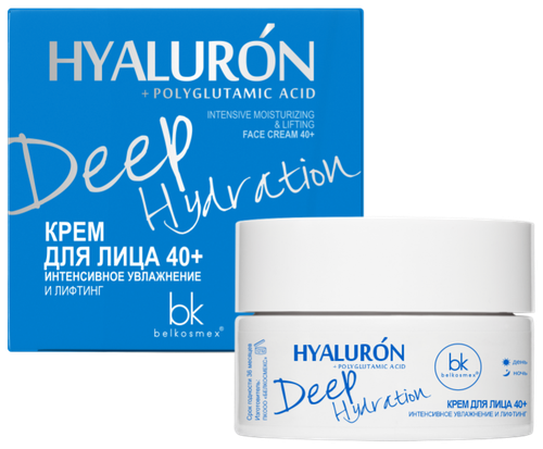 Belkosmex Hyaluron Deep Hydration Крем для лица 40+ Интенсивное увлажнение и лифтинг, 48 мл