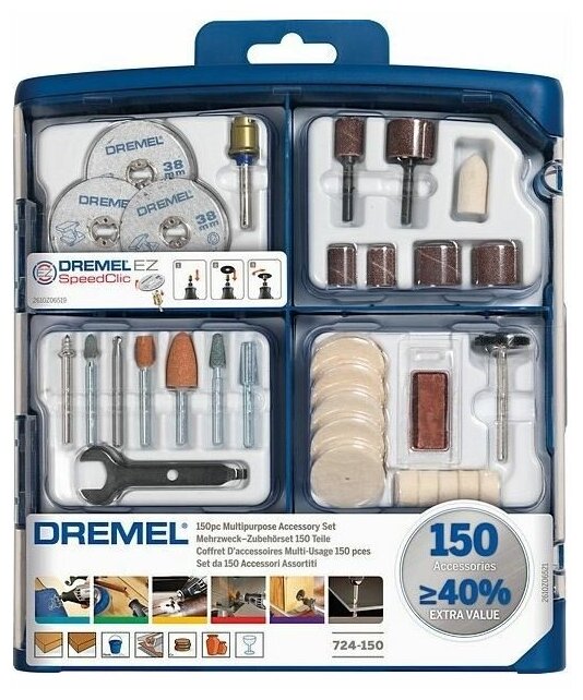 150 pieces DREMEL® Multipurpose Accessory Set (724)