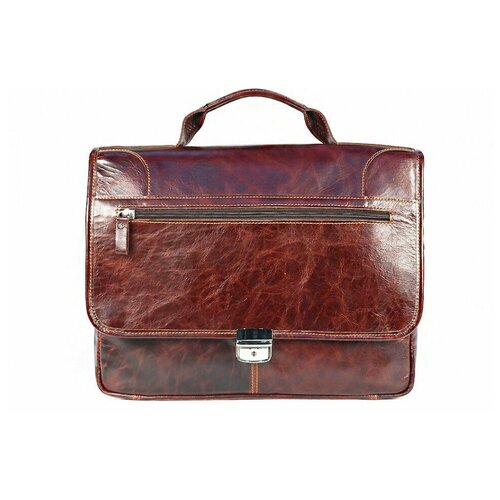 фото Сумка деловая xl zolo 253-01043-zl, отдел на клапане, наружный карман, цвет cognak