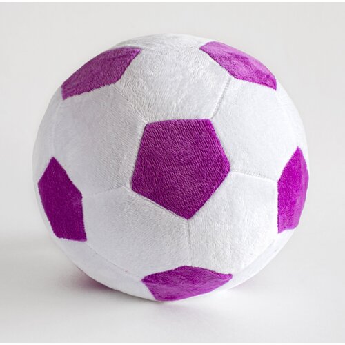 игрушка мяч футбольный от сarolon мягкая игрушка для детей Мягкая игрушка Magic Bear Toys Мяч мягкий цвет белый/сиреневый 23 см