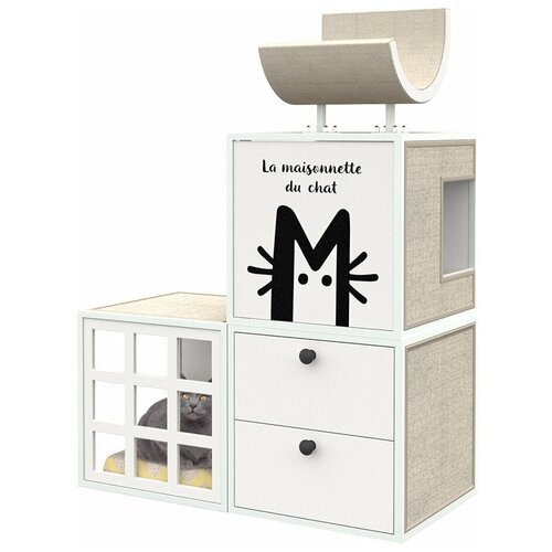 Модульный комплекс с когтеточкой, лежанкой и ящиком для хранения Maisonnette 