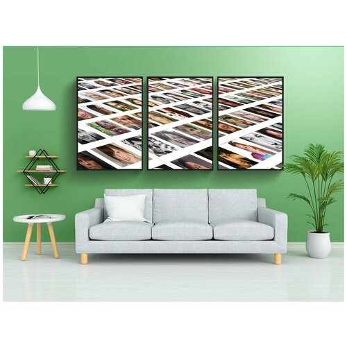 фото Набор модулных постеров для интерьера "фотомонтаж, лица, фото альбом" 60x90 см. в тубусе, без рамки lotsprints