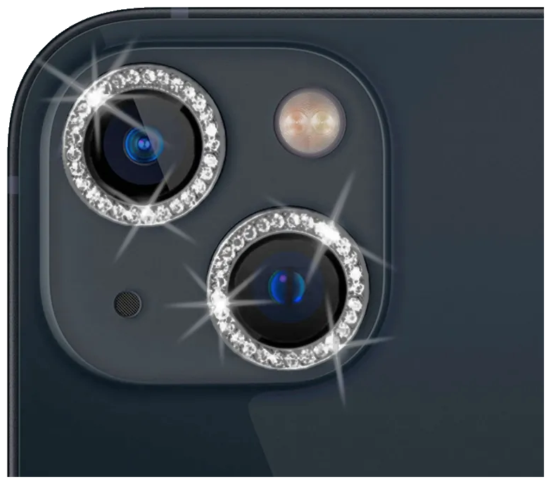 Защитное стекло на камеру iPhone 13 mini со стразами