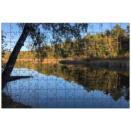 фото Магнитный пазл 27x18см."зеркала, вода, озеро" на холодильник lotsprints