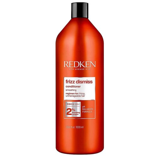 redken frizz dismiss шампунь для гладкости и дисциплины волос 500 мл Redken кондиционер Frizz Dismiss для вьющихся и непослушных волос, 1000 мл