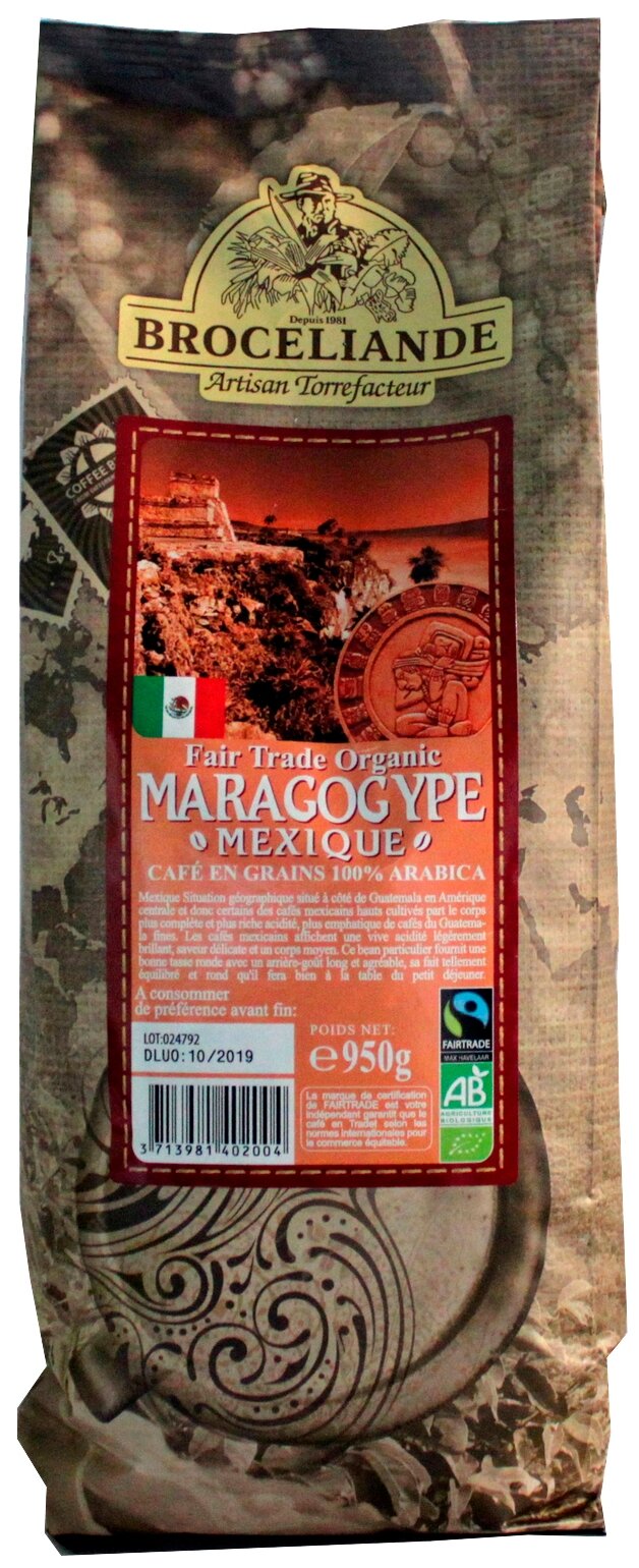 Кофе в зернах Broceliande Maragogype Mexique, 950 г - фотография № 5