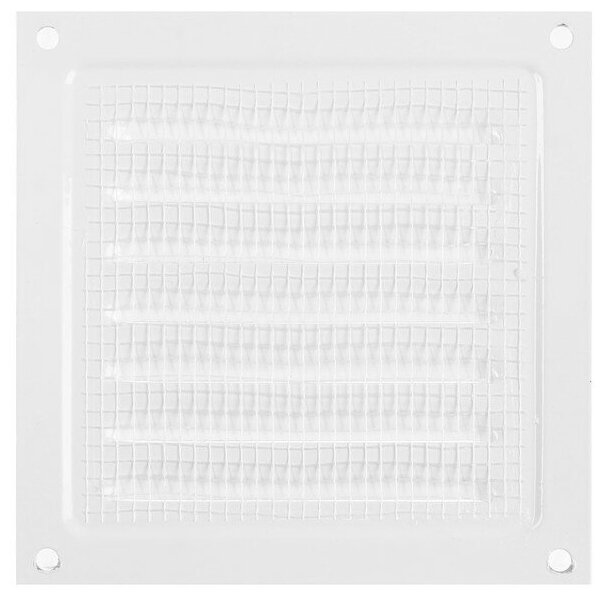 Решетка вентиляционная "КосмоВент" РМ1212, 125 х 125 мм, с сеткой, металлическая, белая - фотография № 2