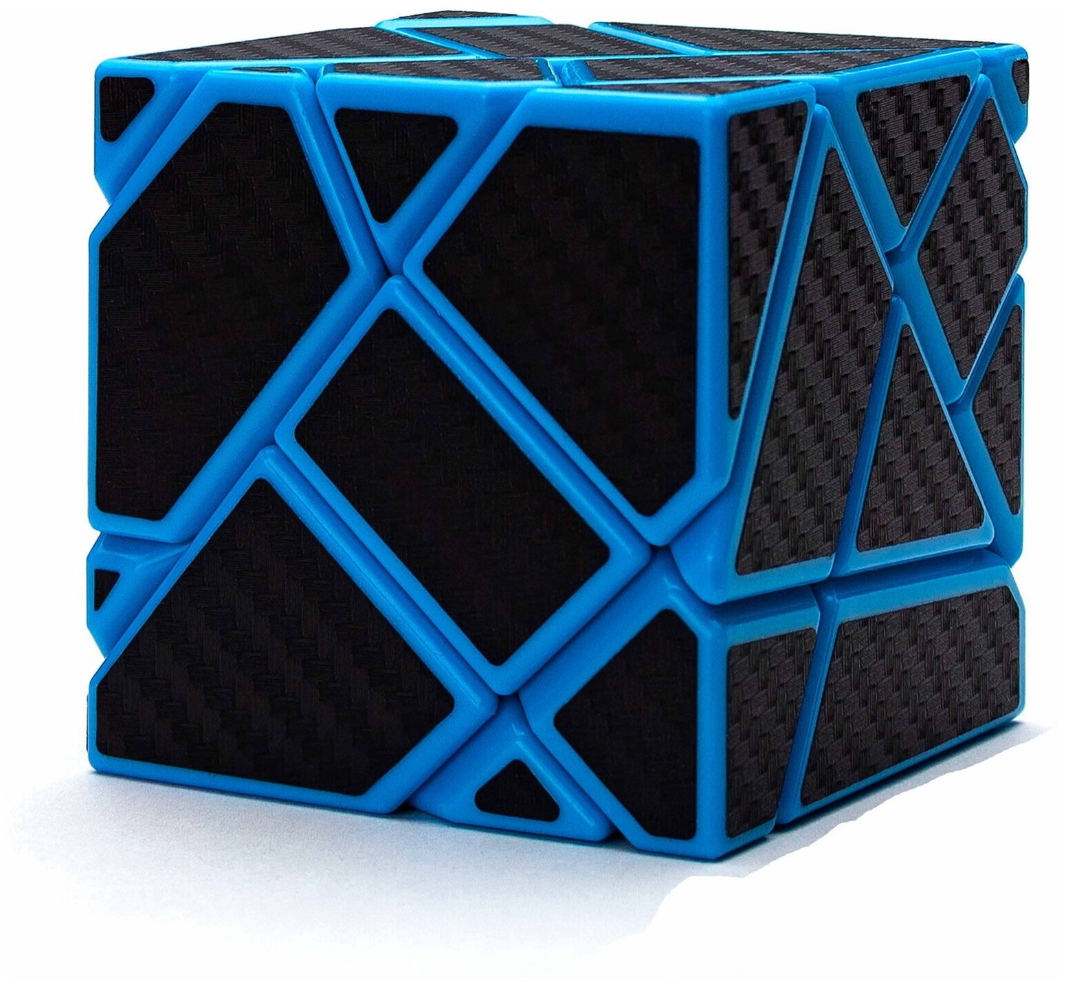 Головоломка куб-призрак Ninja Ghost cube, синий с наклейками carbon
