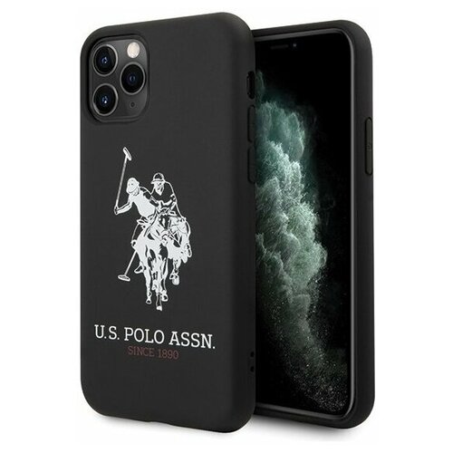 фото Силиконовый чехол-накладка для iphone 11 pro max u.s. polo assn. liquid silicone big horse hard, черный