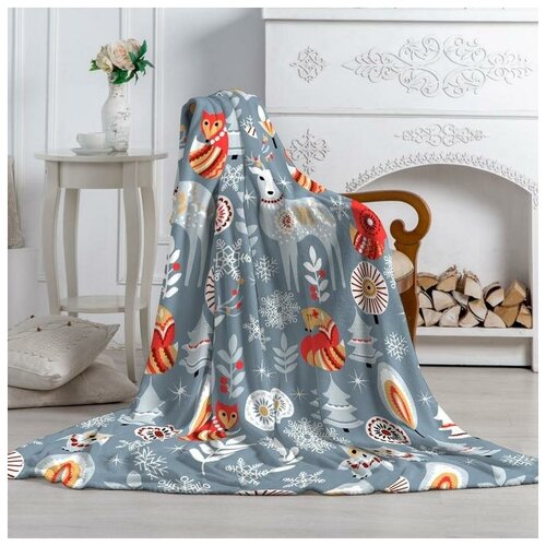 фото Плед павлина saga, 150 х 200 см, серый/оранжевый