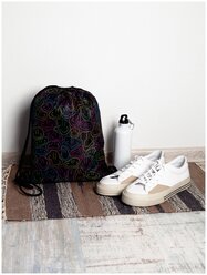 Сумка/мешок/рюкзак для сменной обуви Смайлики для девочки мальчика яркие