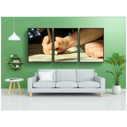 фото Набор модулных постеров для интерьера "рисование, рисовать, руки" 60x90 см. в тубусе, без рамки lotsprints