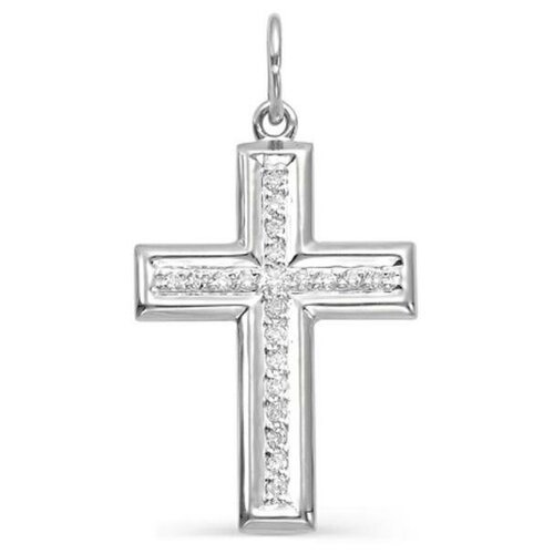 фото Подвеска посеребрение "православный крест" 59-05494, цвет белый в серебре сима-ленд