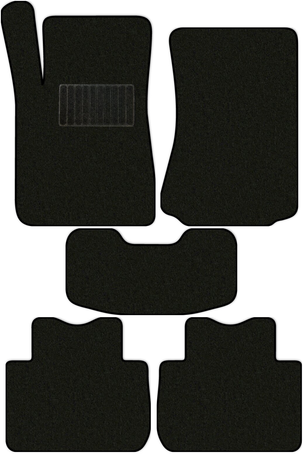 Коврики в салон текстильные Allmone "Классик" для Cadillac CTS (2WD) 2007 - 2014, черные, 5шт. / Кадиллак