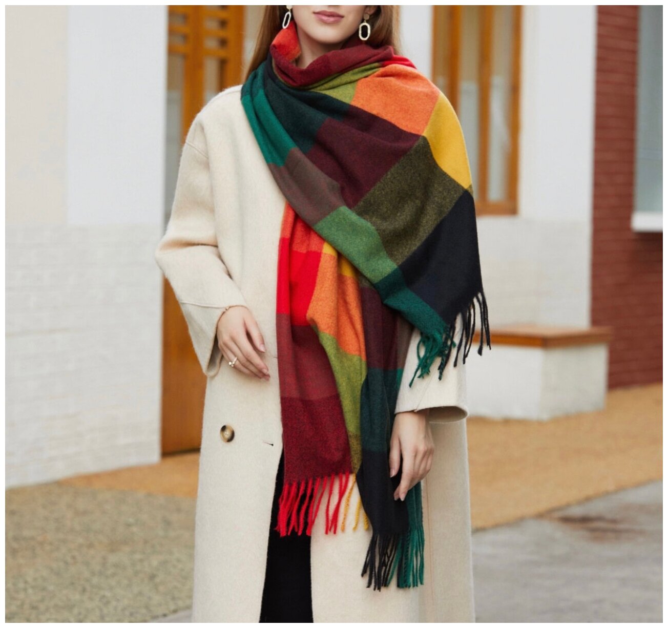 Палантин Cashmere для женщин,180х70 см, мультиколор